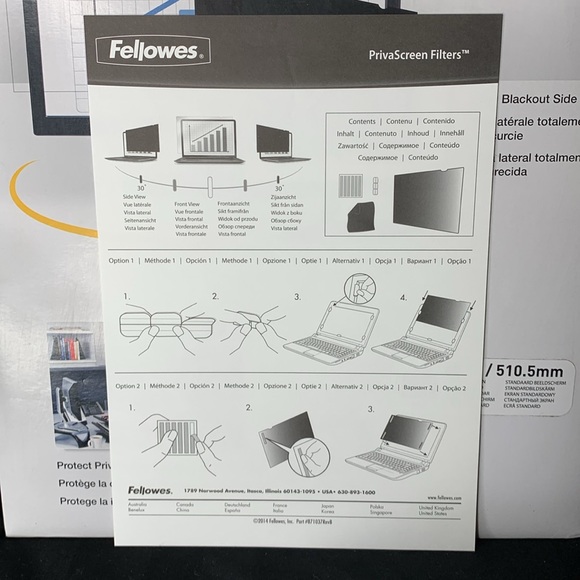 Fellows PrivaScreen laptop/monitor blackout Privacy Filter 20.1” / 510.5mm - Picture 7 of 15